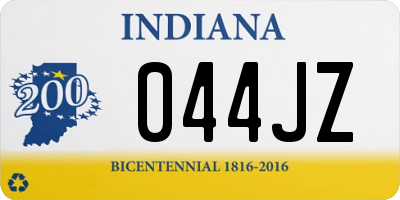 IN license plate 044JZ