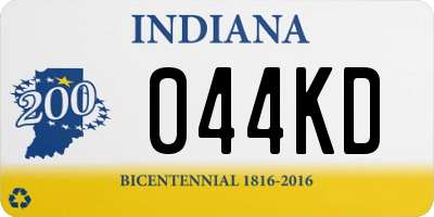 IN license plate 044KD