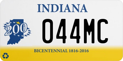 IN license plate 044MC