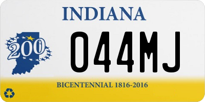 IN license plate 044MJ