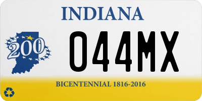 IN license plate 044MX