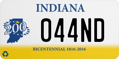 IN license plate 044ND