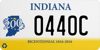 IN license plate 044OC