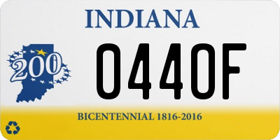 IN license plate 044OF