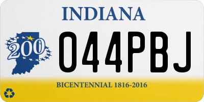 IN license plate 044PBJ