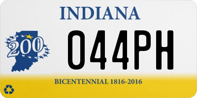 IN license plate 044PH