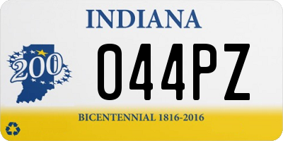 IN license plate 044PZ