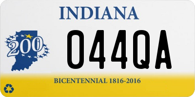 IN license plate 044QA