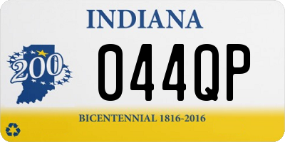 IN license plate 044QP