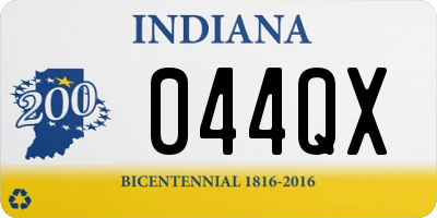 IN license plate 044QX