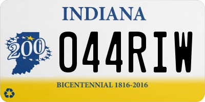 IN license plate 044RIW