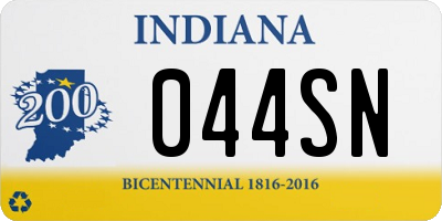 IN license plate 044SN