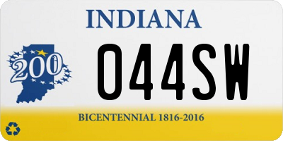 IN license plate 044SW