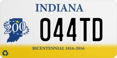 IN license plate 044TD