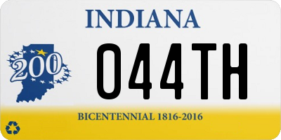 IN license plate 044TH