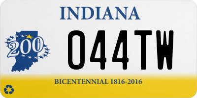 IN license plate 044TW