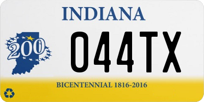 IN license plate 044TX