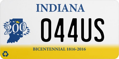 IN license plate 044US