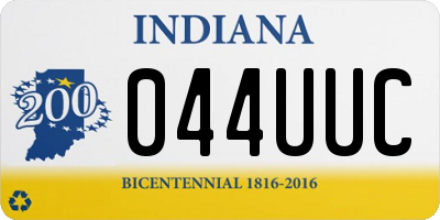 IN license plate 044UUC