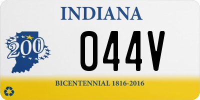 IN license plate 044V