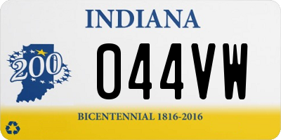 IN license plate 044VW