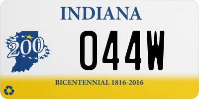 IN license plate 044W