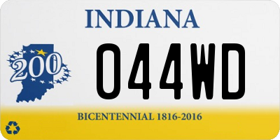 IN license plate 044WD