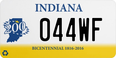 IN license plate 044WF