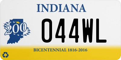 IN license plate 044WL