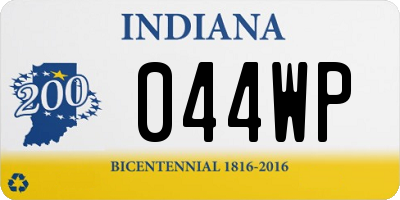 IN license plate 044WP