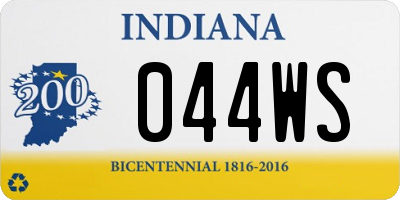 IN license plate 044WS