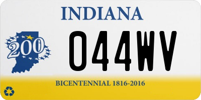 IN license plate 044WV