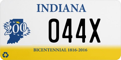 IN license plate 044X