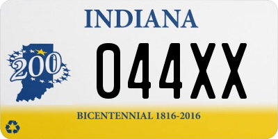 IN license plate 044XX