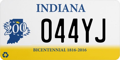 IN license plate 044YJ