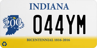 IN license plate 044YM