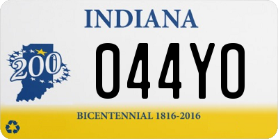 IN license plate 044YO