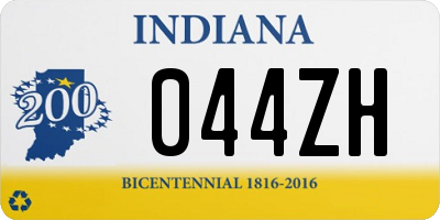 IN license plate 044ZH