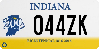 IN license plate 044ZK