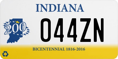 IN license plate 044ZN