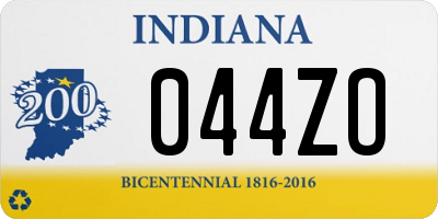 IN license plate 044ZO