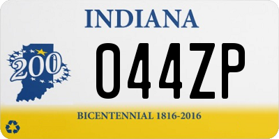 IN license plate 044ZP