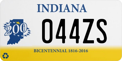 IN license plate 044ZS