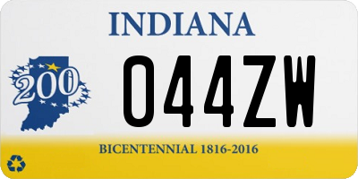 IN license plate 044ZW