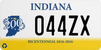 IN license plate 044ZX