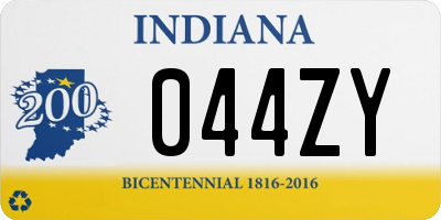 IN license plate 044ZY