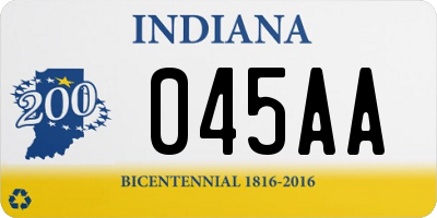 IN license plate 045AA