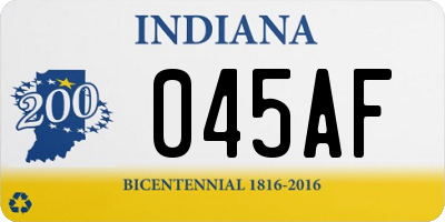 IN license plate 045AF