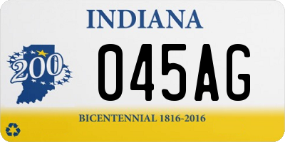 IN license plate 045AG