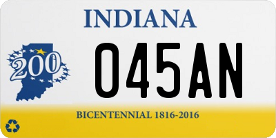 IN license plate 045AN